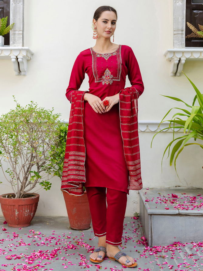 Aadhya 01 Cotton Embroidery Kurti With Bottom Dupatta Wholesale Shop In Surat
